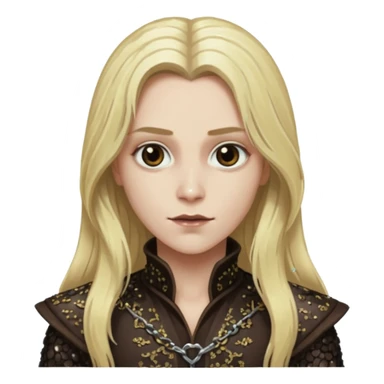 Igor from Van Helsing with long blonde hair, dark brown sequin outfit sticker