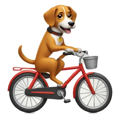 Dog riding a bike sticker