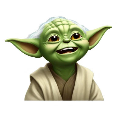 Yoda laughing sticker