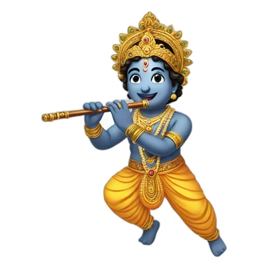 Lord Krishna playing flute sticker