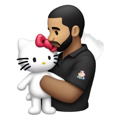 drake hugging hello kitty  sticker