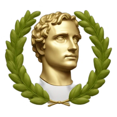 Laurel wreath napoleon golden statue sticker