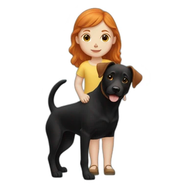 ginger-girl-with-a-black-lab sticker