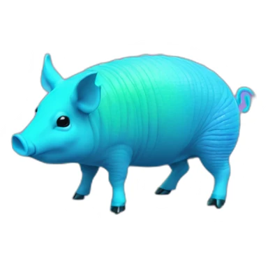 Vaporwave cyan gradient pig armadillo cow centipede insect sticker