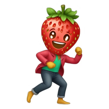 Frutilla bailando sticker