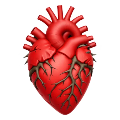 anatomical heart wrapped in thorns sticker