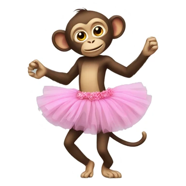 Monkey with pink tutu sticker