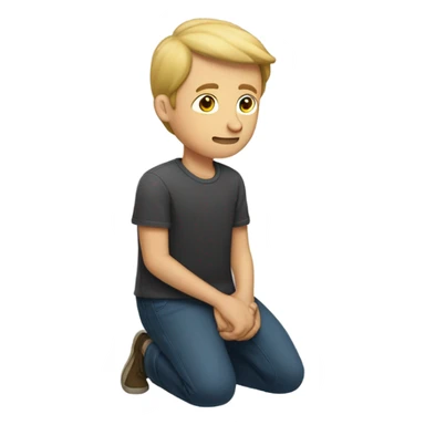 White guy kneeling down sticker