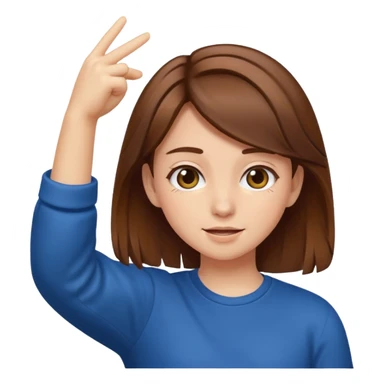 A brown hair girl dabbing sticker