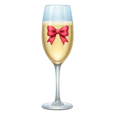 Champagne glass with a bow  sticker