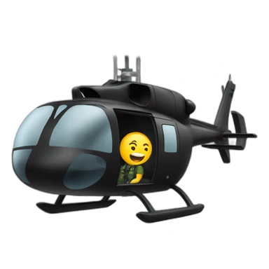 Man flying inside a black, Brazilian helicopter sticker