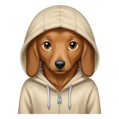 Long haired dachshund wearing a hoodie sticker