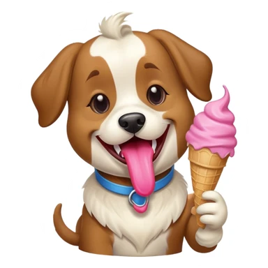 Super mutt eating icecream sticker