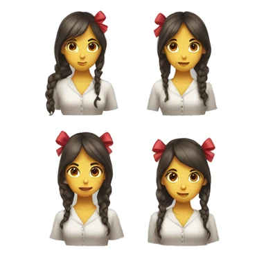 4 girls with bow on her head,detectives  sticker