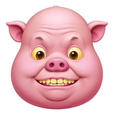 fat man with pink skin pork and yellow teeth john pork sticker