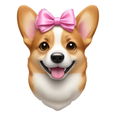 corgi with a pink bow on its head sticker