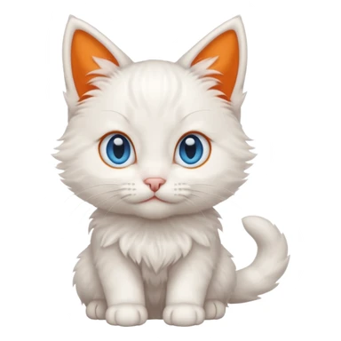 White kitten with blue eyes and orange ears sticker