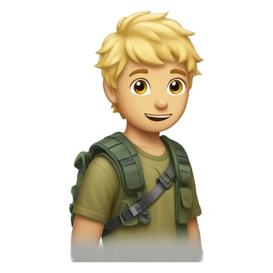 Boy blond hair dinosaur  sticker