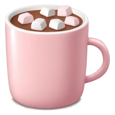 Light Pink mug of hot chocolate with marshmallows  sticker
