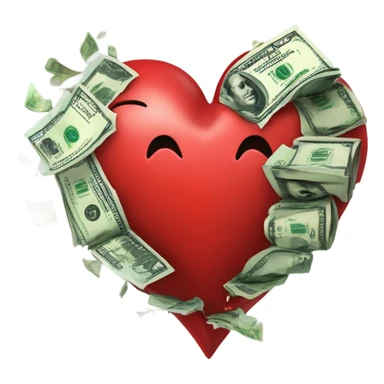 Heart broke with money inside  sticker