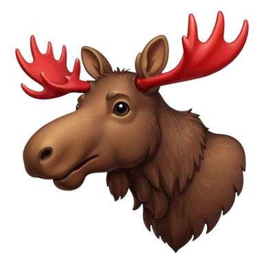 A moose with blood-covered antlers  sticker