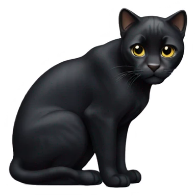 cat black panther sticker