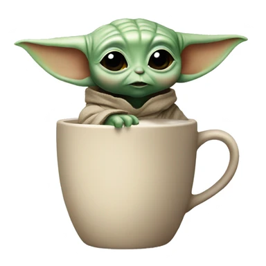 Baby Yoda drinking from a cup  sticker