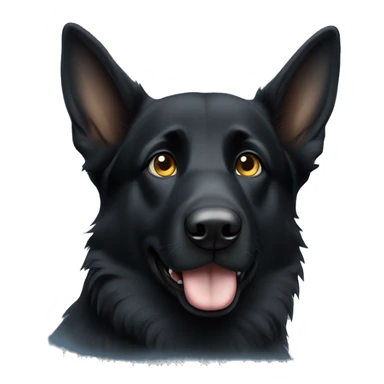 Black German shepherd dog, blue eye  sticker