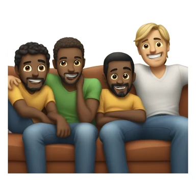 Group of guys chilling on couch sticker