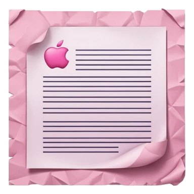 mac os mixed papers skeuomorphic pink sticker