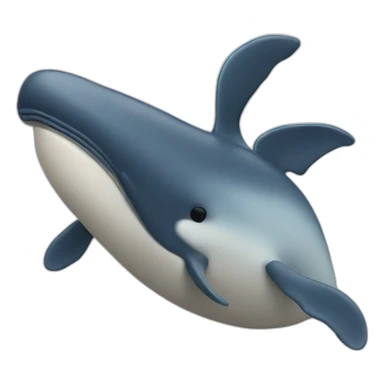 A whale with a horn sticker