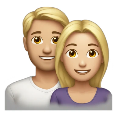 Emoji vomi sur emoji amoureux sticker