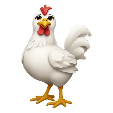 Chicken wearing a dress sticker