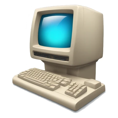 create an emojo that is a vintage desktop computer with ai sticker