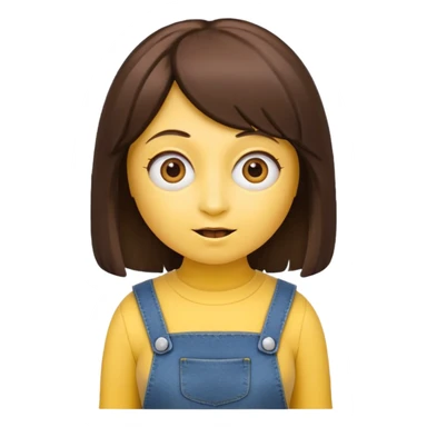 Minion wearing brunette wig sticker