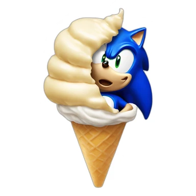 Sonic the hedgehog icecream sticker