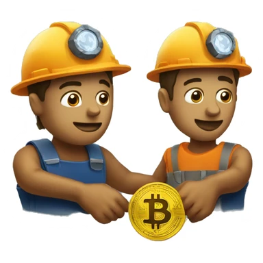 Miners hold Bitcoin sticker