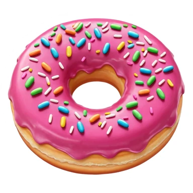 Apple device donut emoji but pink instead of chocolate  sticker