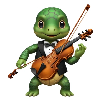 TUrtle playing violin sticker