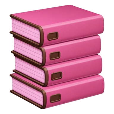 pink and dark brown file pile of 3 sticker