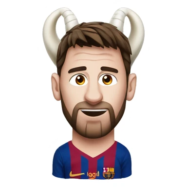 messi with goat horns sticker