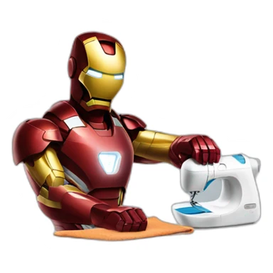 Iron man ironing clothes sticker