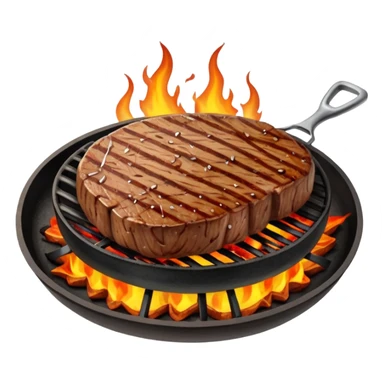 Steak – sizzling meat on the grill
 sticker