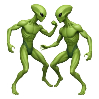 
two alien sparring
 sticker