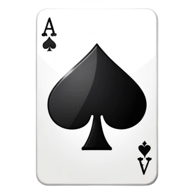 ace of spades playing card symbol, classic emoji style, with a red background sticker