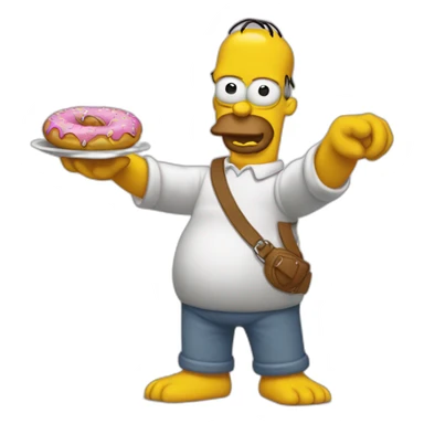 Homer qui mange un donut sticker