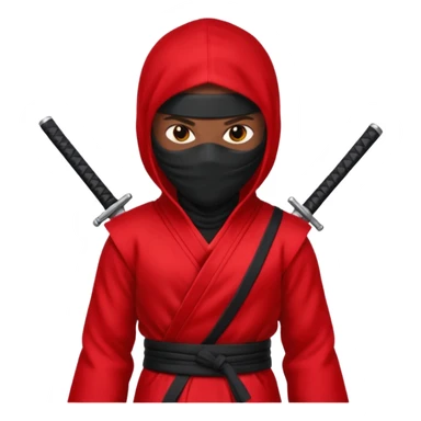 black skin ninja red clothes sticker