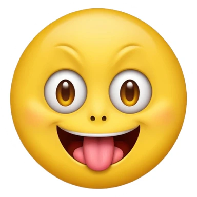 classic yellow emoji face with crazy eyes and tongue sticking out wildly sticker