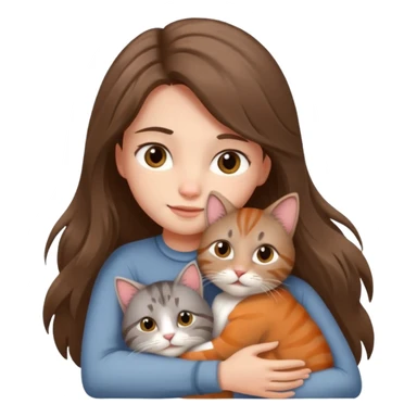 A girl love with his male cat sticker