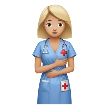 mulher com dor no corpo todo com a mao na coluna indicando dor sem desenhar a coluna sticker